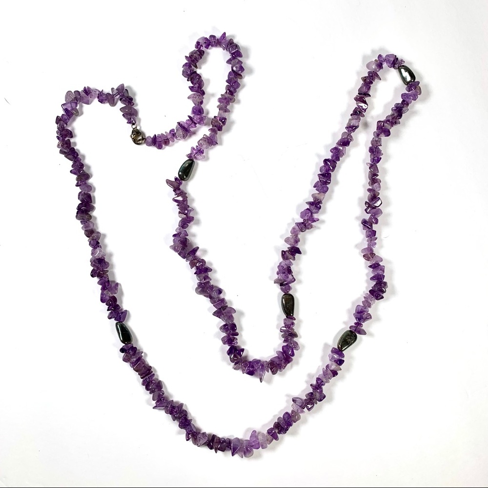 Amethyst chip bead necklace - Picture 2 of 3